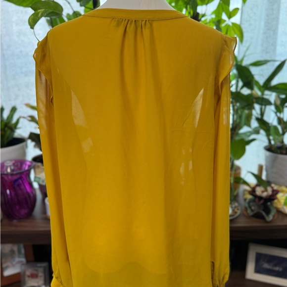 LOFT Mustard Button-Up Blouse - Picture 4 of 5